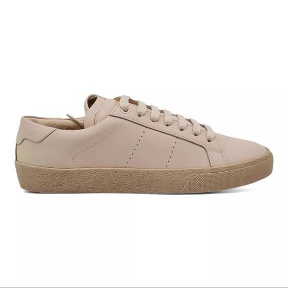 Saint Laurent Court Classic SL/06 Leather Sneakers Pink 35.5 (5 US) Authentic - Picture 1 of 13